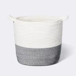 Coiled Rope Bin with Color Band - Cloud Island Gray