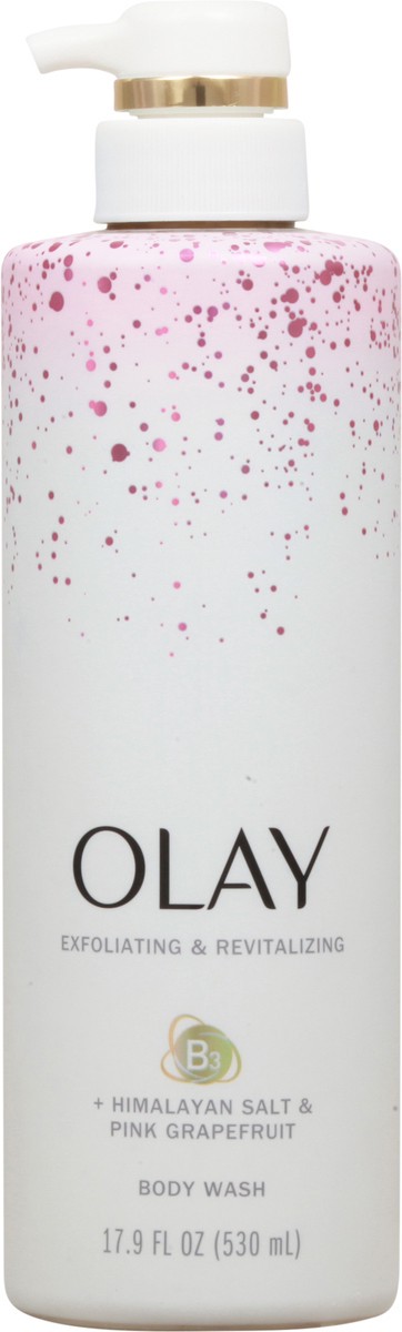 slide 7 of 13, Olay B3 + Himalayan Salt & Pink Grapefruit Exfoliating & Revitalizing Body Wash 17.9 fl oz, 17.90 fl oz