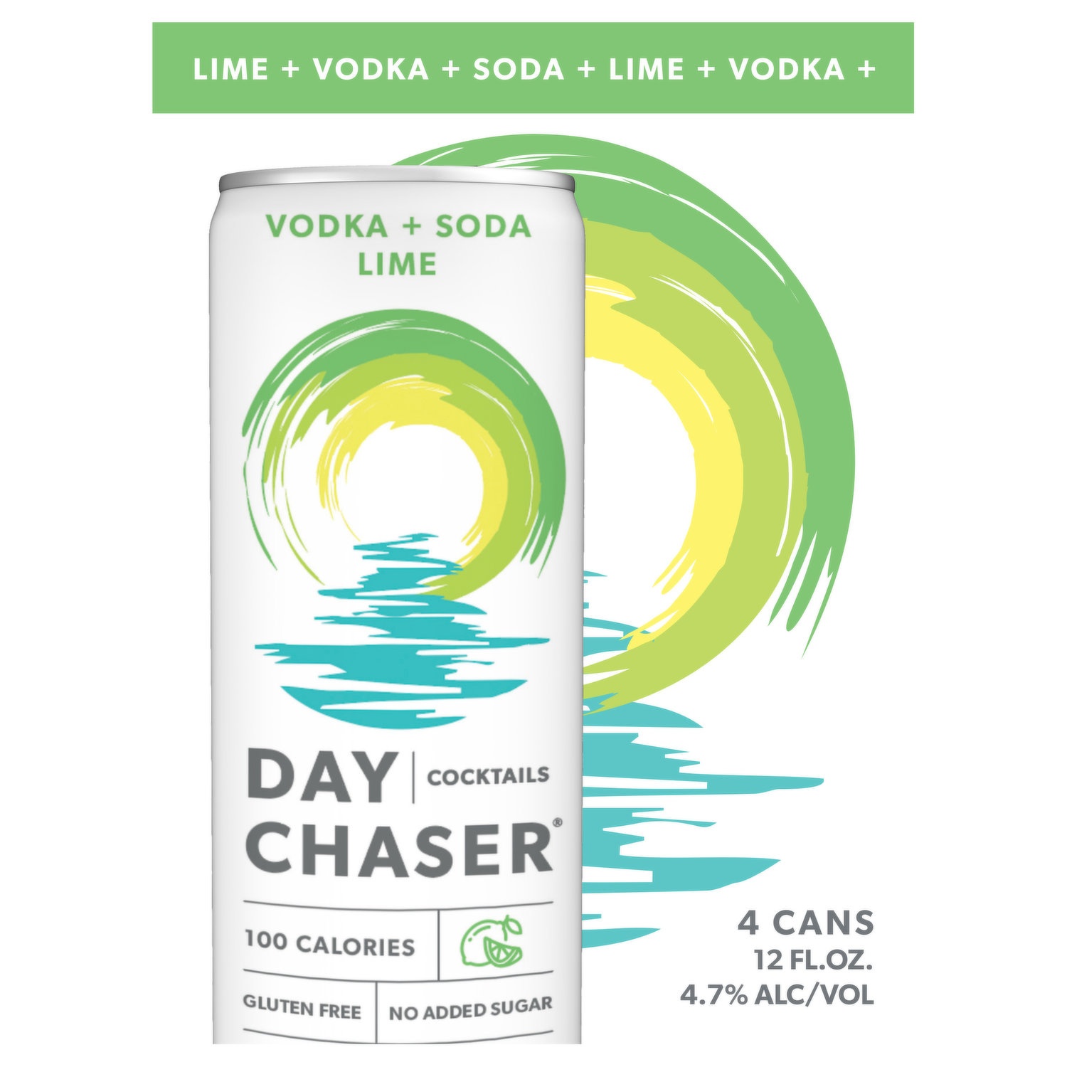 slide 1 of 1, Age restricted item
Day Chaser Cocktails, Lime, Vodka + Soda, 4 Each, 4 ct