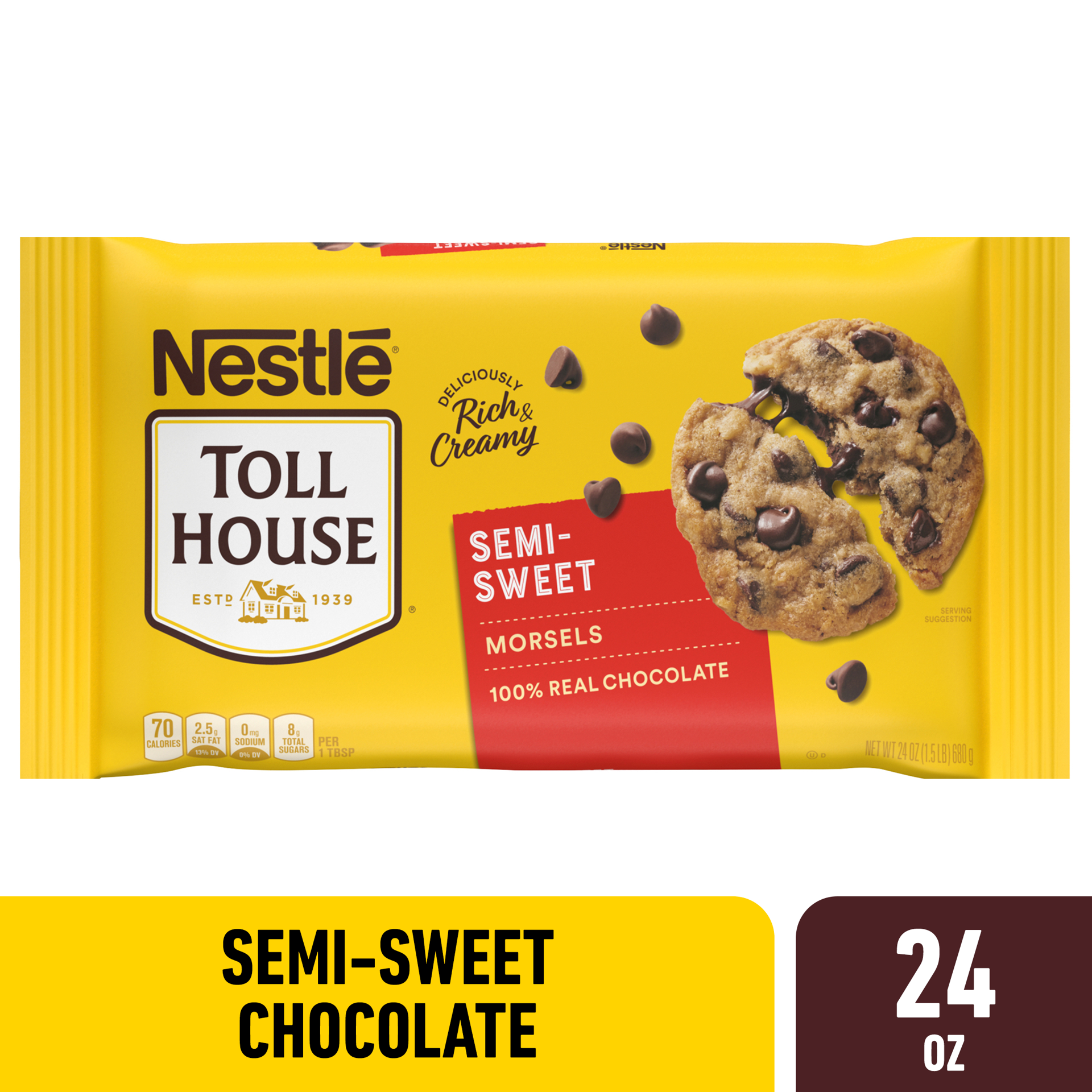 slide 1 of 11, Toll House Semi Sweet Chocolate Chips, 24 Oz, 24 oz