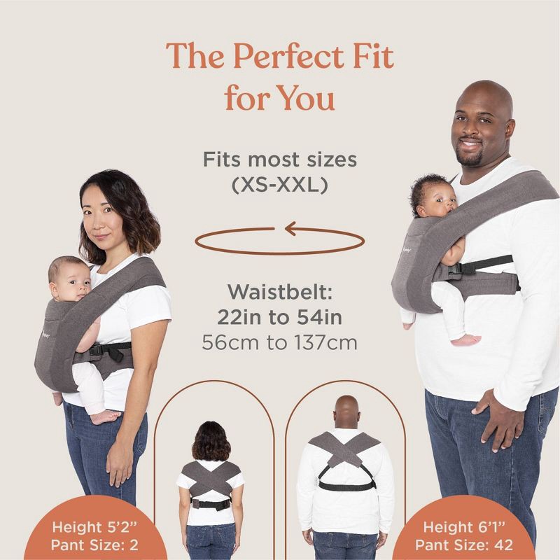 slide 4 of 8, Ergobaby Embrace Cozy Knit Newborn Baby Carrier - Heather Gray, 1 ct