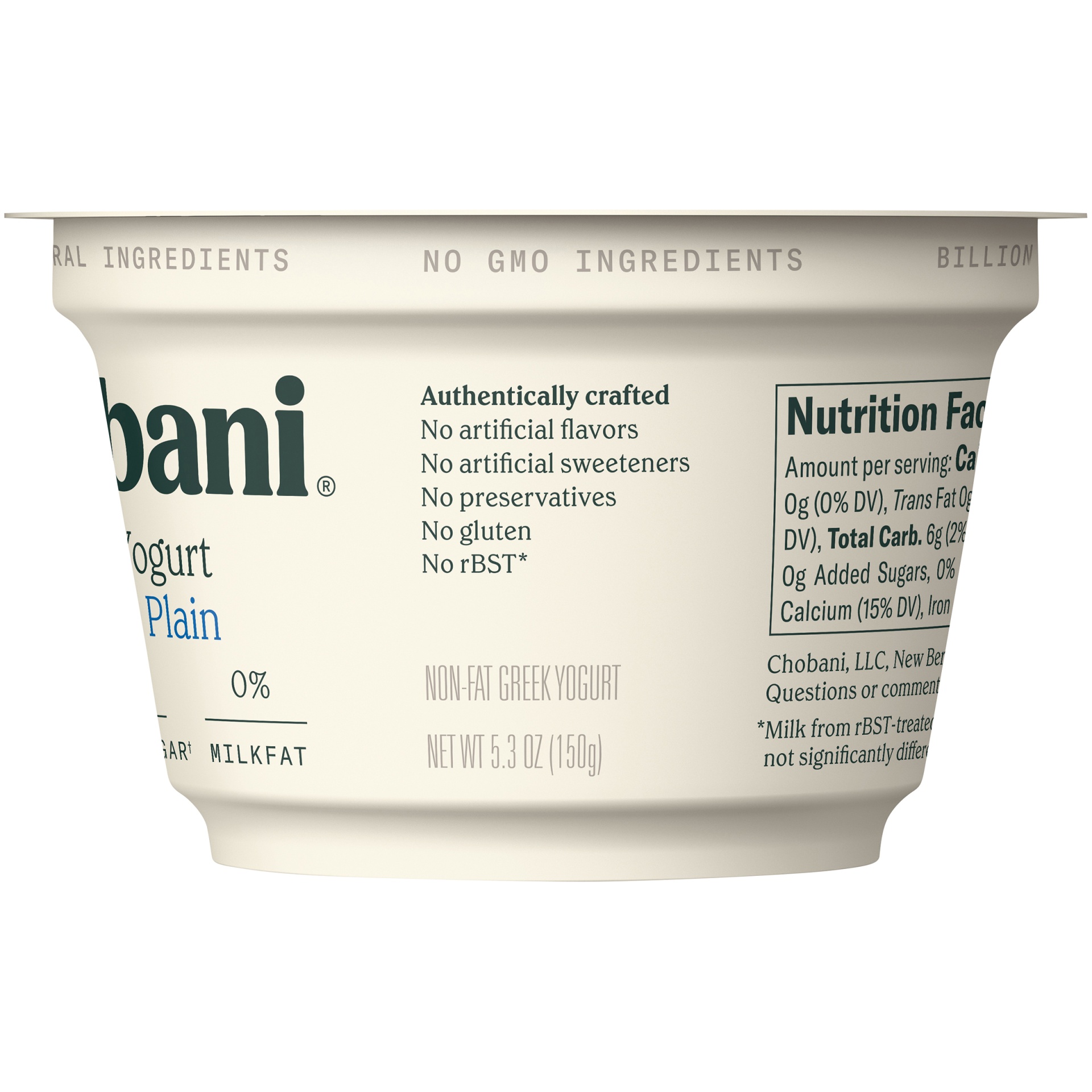 slide 5 of 7, Chobani Yogurt, Greek, Nonfat, Plain, 5.3 oz