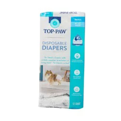 Top Paw Disposable Dog Diapers - 12 Pack