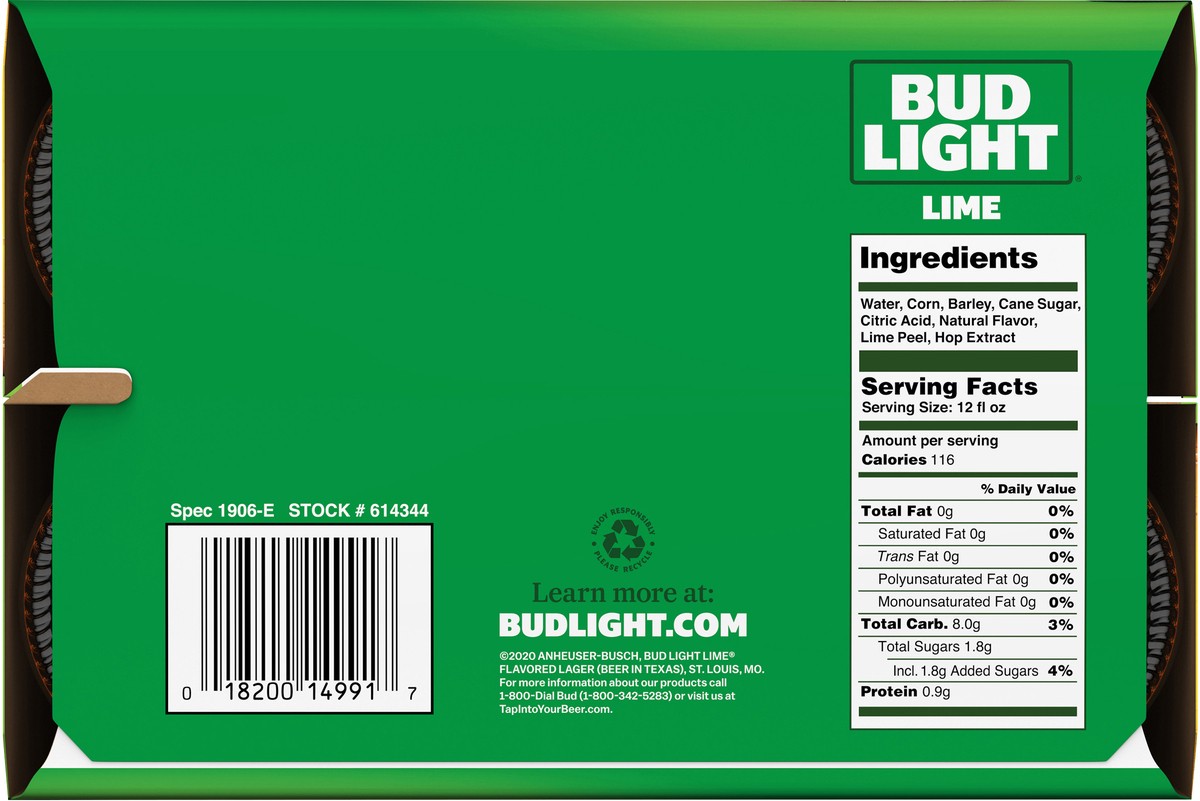 slide 6 of 6, BUD LIGHT LIME Beer, 12 fl oz