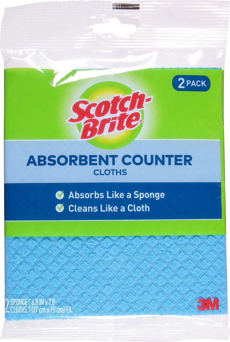 slide 6 of 9, Scotch-Brite Cloths, Absorbent Counter, 2 Pack, 2 ct