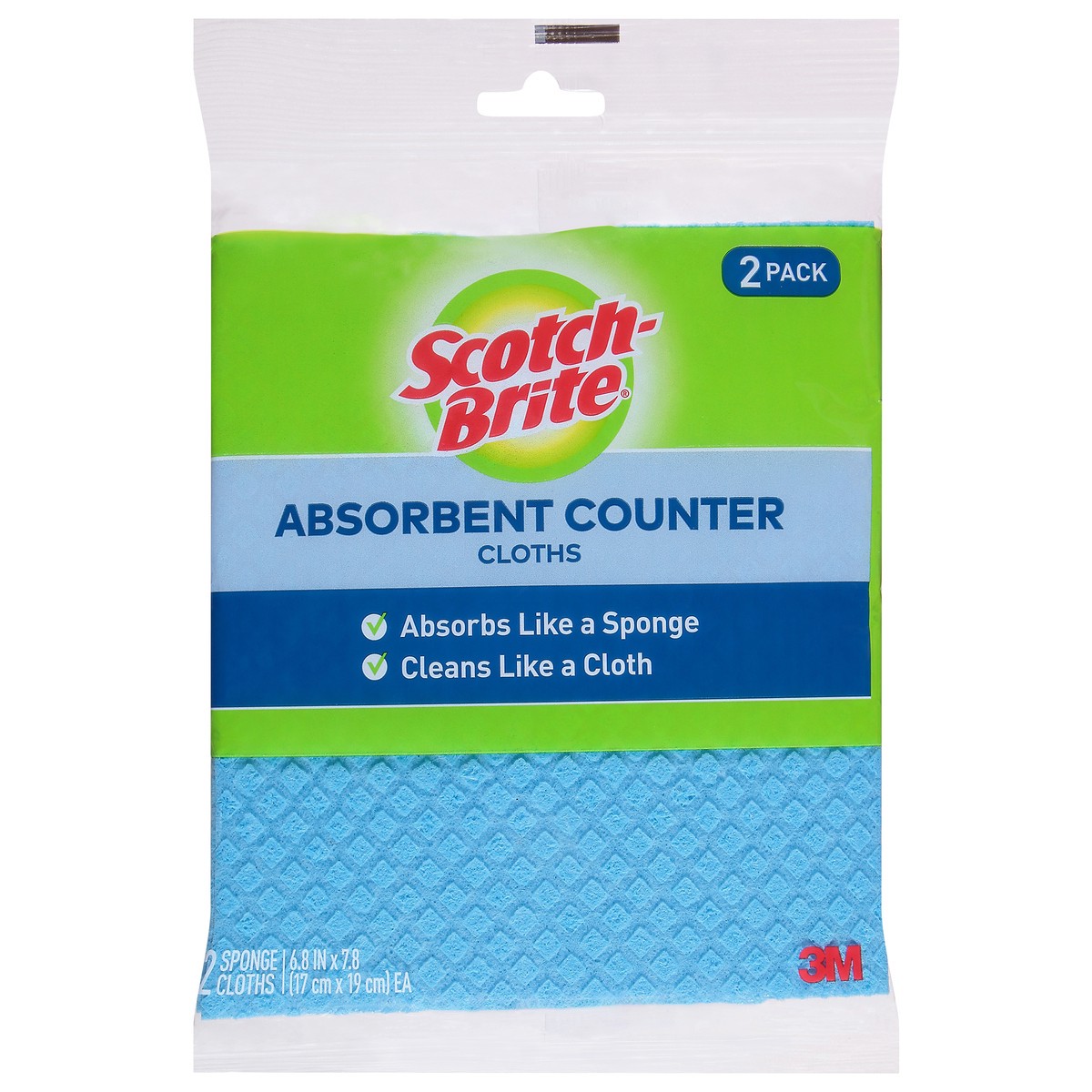 slide 1 of 9, Scotch-Brite Cloths, Absorbent Counter, 2 Pack, 2 ct