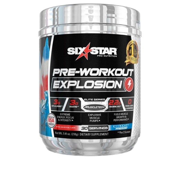 slide 1 of 1, Six Star Pre-workout Powder Icy Rocket Freeze Flavor, 7.41 oz