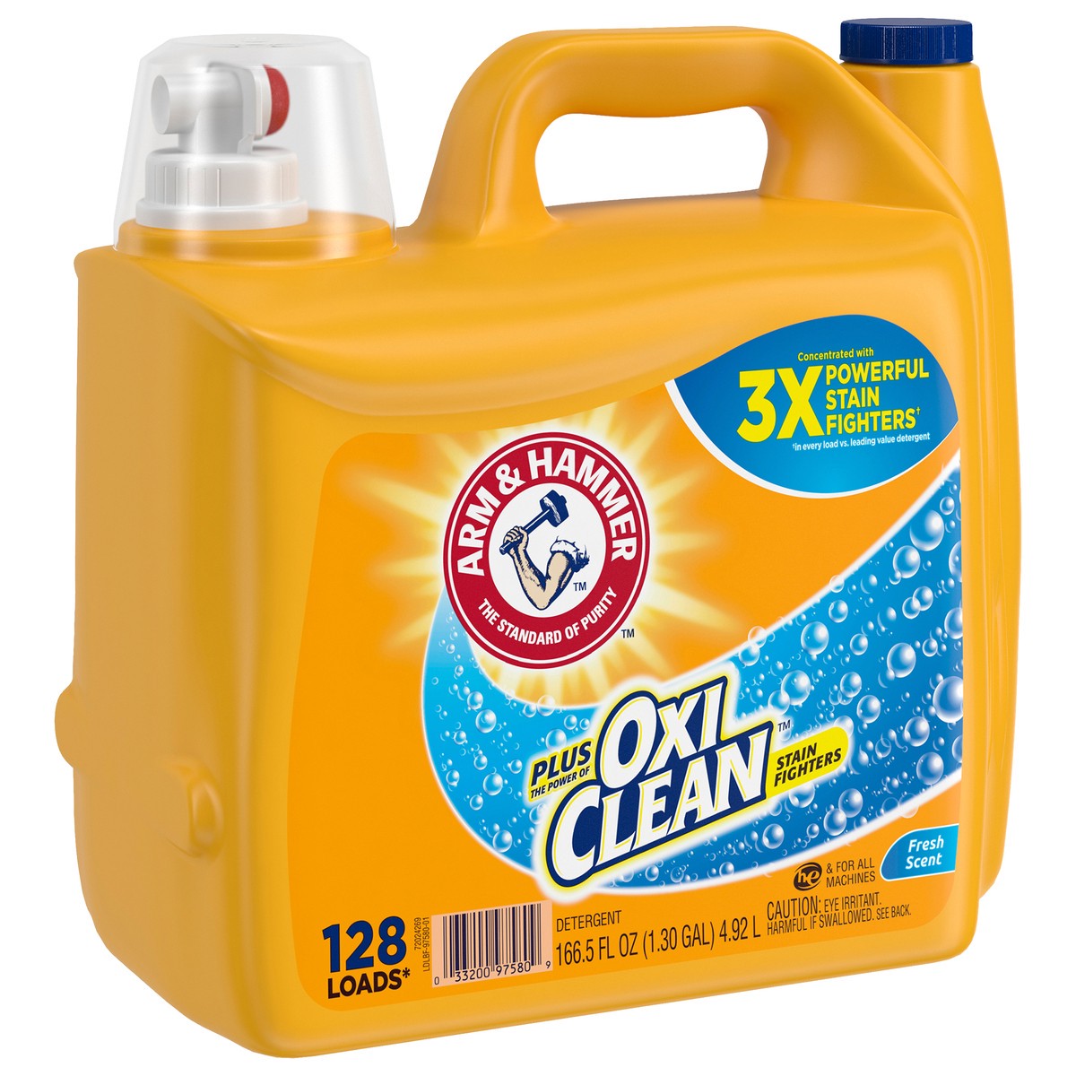 slide 4 of 9, ARM & HAMMER Liquid Laundry 166.5 oz Fresh Scent Plus OxiClean, 166.5 fl oz