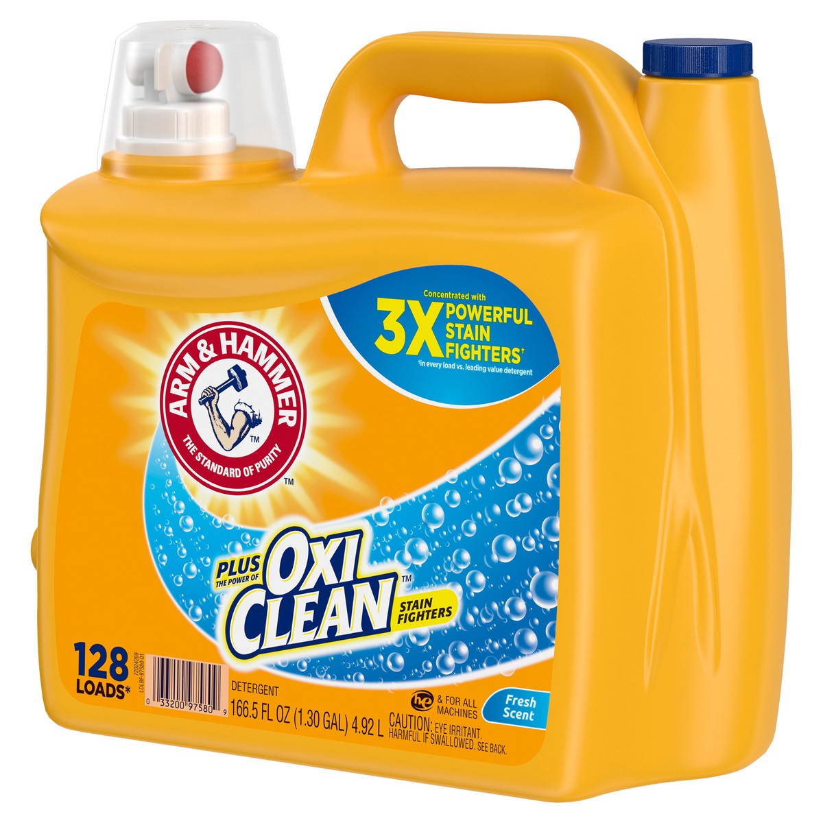 slide 2 of 9, ARM & HAMMER Liquid Laundry 166.5 oz Fresh Scent Plus OxiClean, 166.5 fl oz