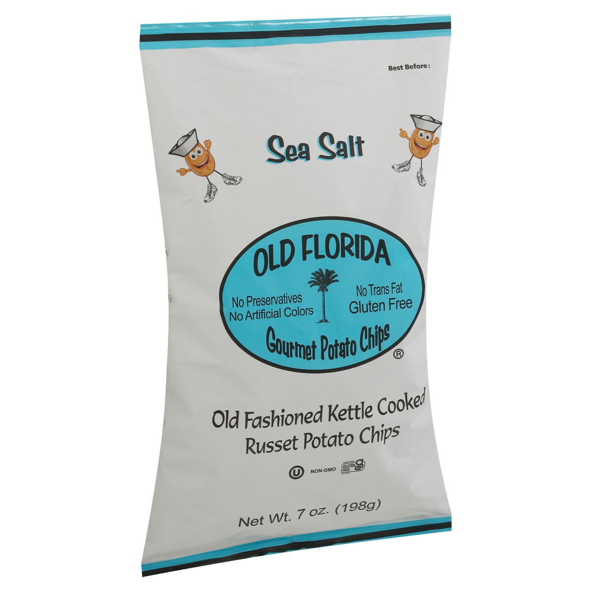 slide 7 of 13, Old Florida Gourmet Products Old Fashioned Russet Kettle Cooked Sea Salt Potato Chips 7 oz, 7 oz