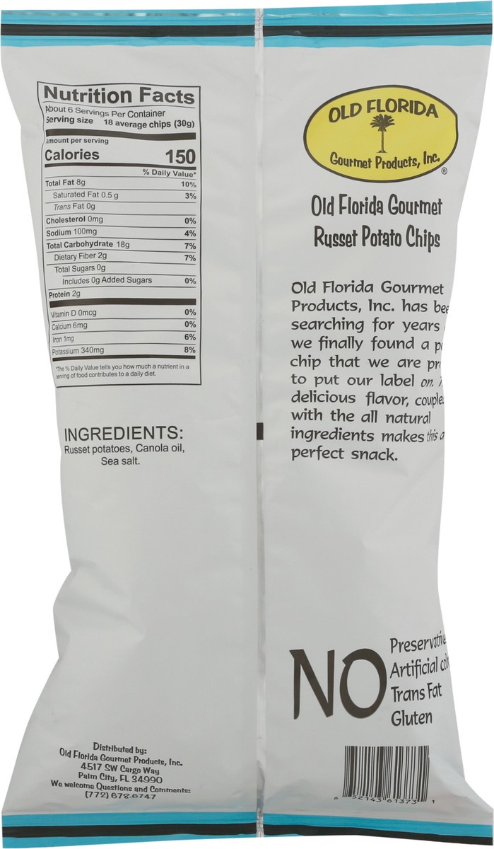 slide 3 of 13, Old Florida Gourmet Products Old Fashioned Russet Kettle Cooked Sea Salt Potato Chips 7 oz, 7 oz