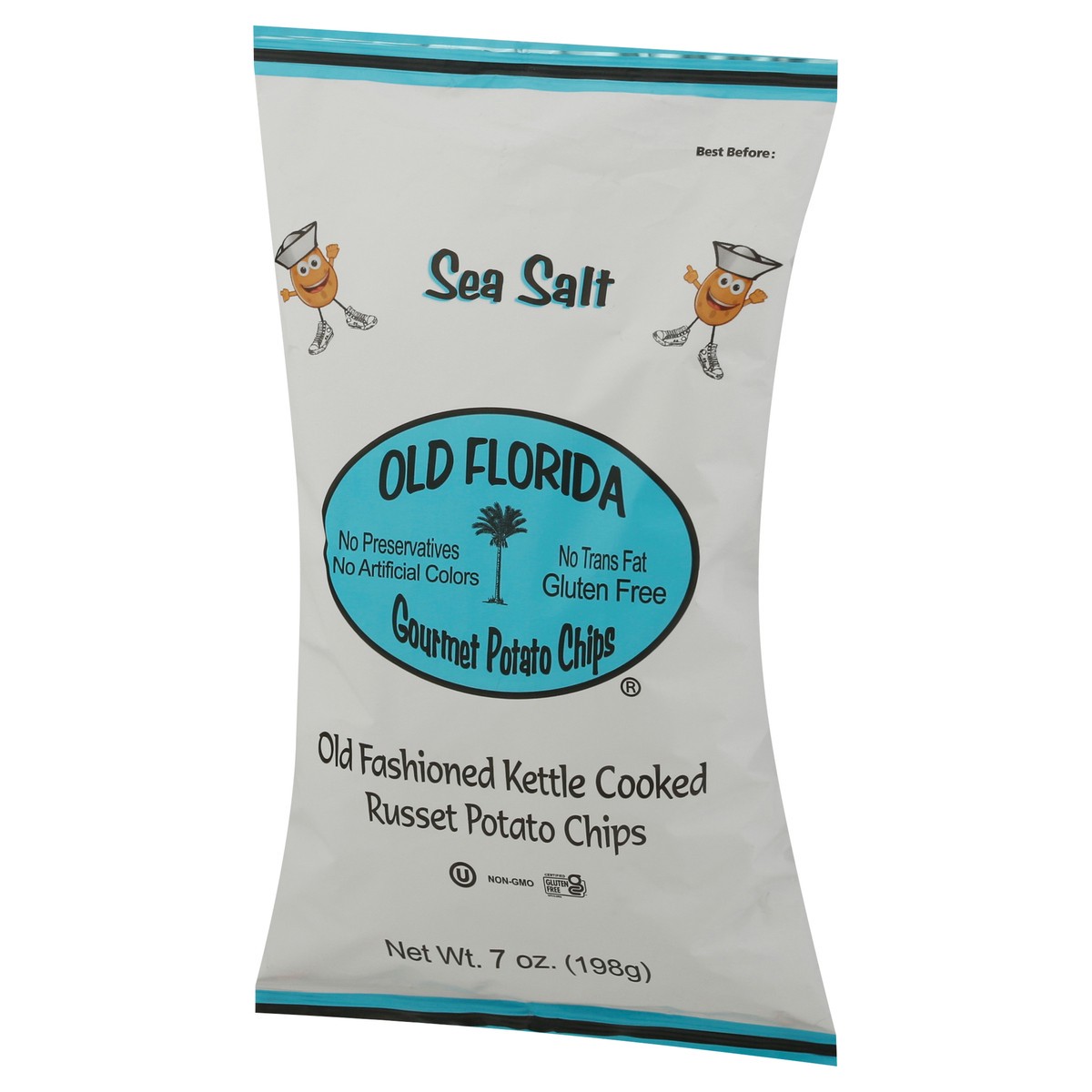 slide 5 of 13, Old Florida Gourmet Products Old Fashioned Russet Kettle Cooked Sea Salt Potato Chips 7 oz, 7 oz
