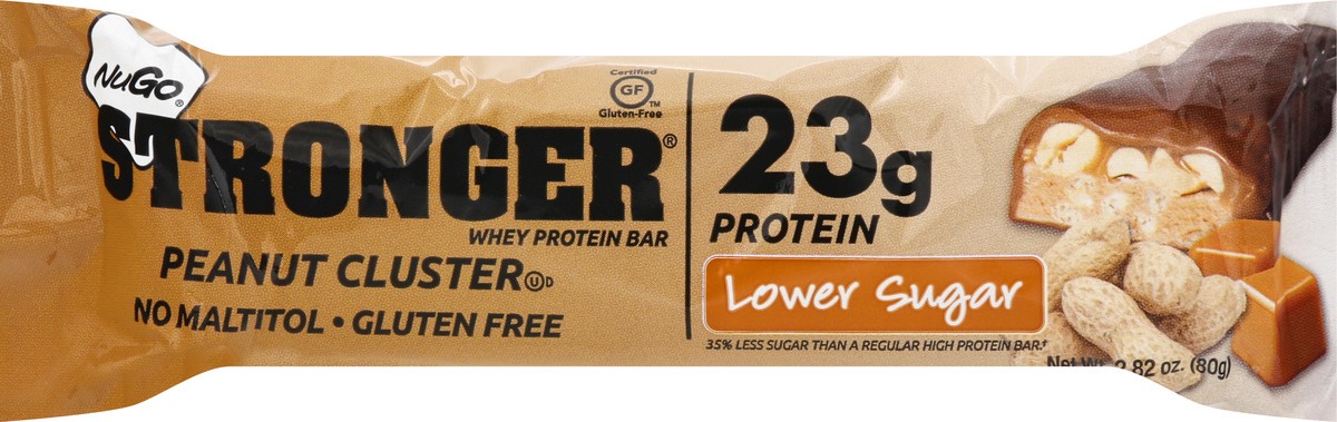 slide 2 of 12, NuGo Stronger Peanut Cluster Whey Protein Bar 2.82 oz, 2.82 oz