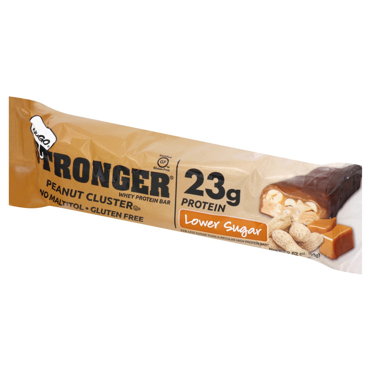 slide 3 of 12, NuGo Stronger Peanut Cluster Whey Protein Bar 2.82 oz, 2.82 oz