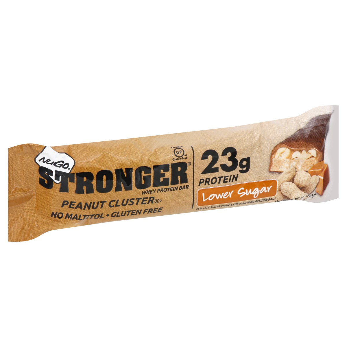 slide 7 of 12, NuGo Stronger Peanut Cluster Whey Protein Bar 2.82 oz, 2.82 oz