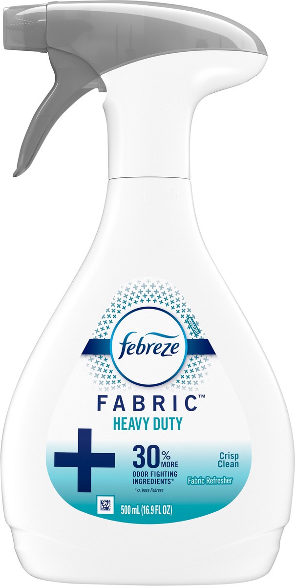 slide 5 of 5, Febreze Fabric Heavy Duty Crisp Clean Fabric Refresher, 16.9 fl oz