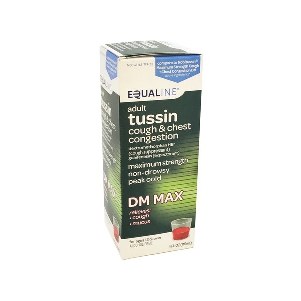 slide 1 of 1, Equaline Tussin Dm Max Liquid, 8 fl oz