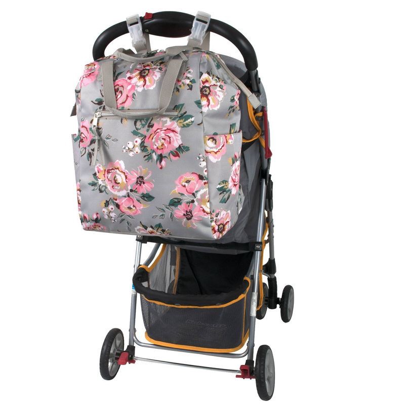 slide 7 of 8, Baby Essentials Floral Frame Backpack - Gray, 1 ct