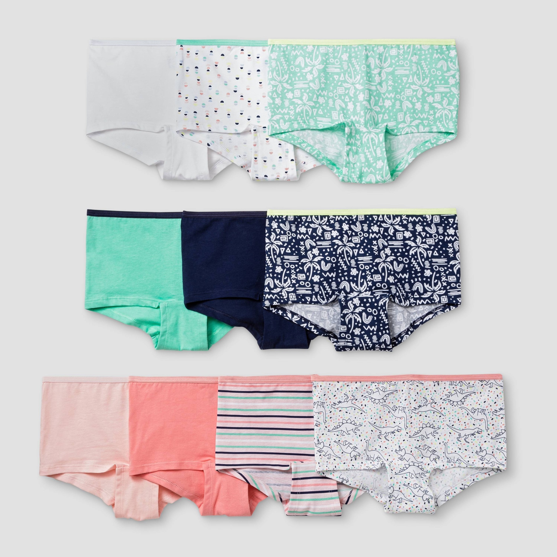 Girls' 10pk Cotton Underwear - Cat & Jack Pink/Mint 6 10 ct