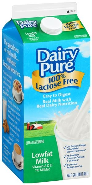 slide 1 of 2, Dairy Pure Lactose Free 1% Lowfat Milk, 64 oz