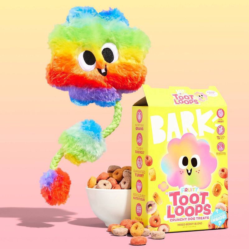 slide 5 of 7, BARK 2.75" Snack Pack Tooty the Toot Dog Rope Plush Toy, 1 ct