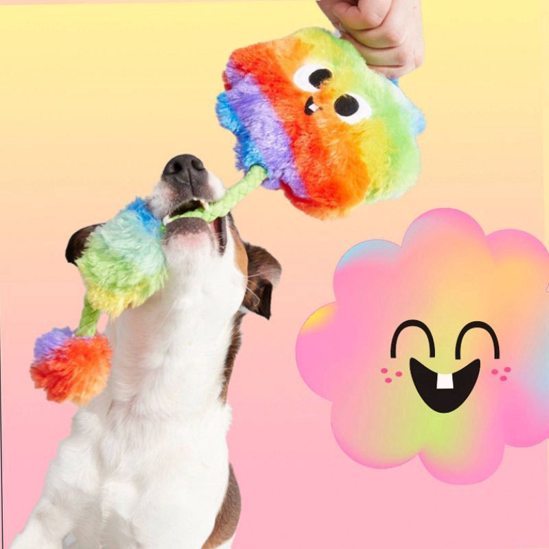 slide 3 of 7, BARK 2.75" Snack Pack Tooty the Toot Dog Rope Plush Toy, 1 ct