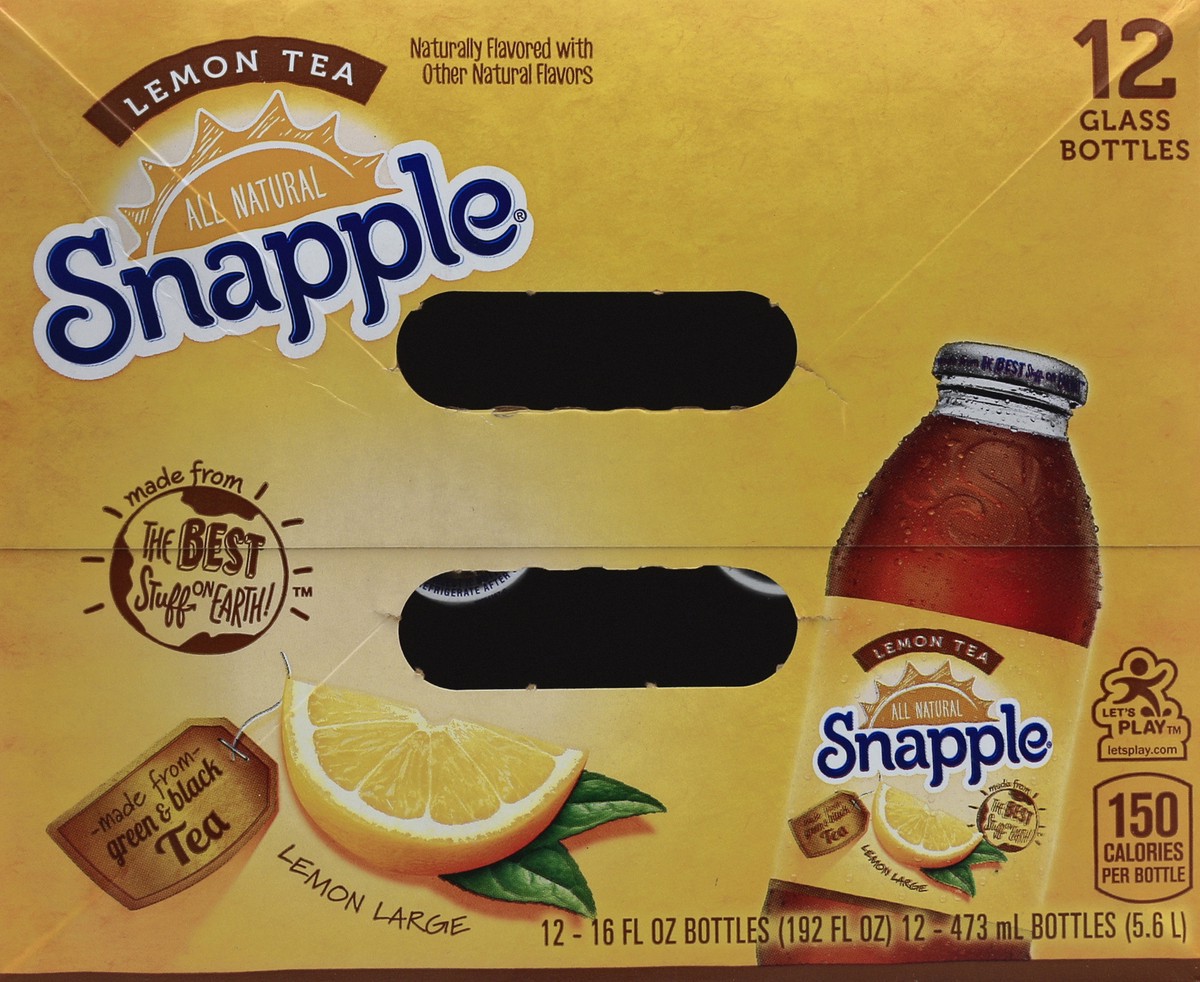 slide 2 of 6, Snapple Lemon Tea - 12 ct; 16 fl oz, 12 ct; 16 fl oz