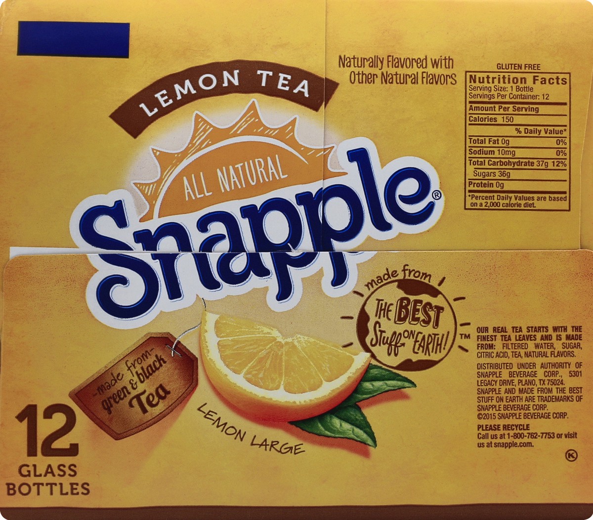 slide 3 of 6, Snapple Lemon Tea - 12 ct; 16 fl oz, 12 ct; 16 fl oz