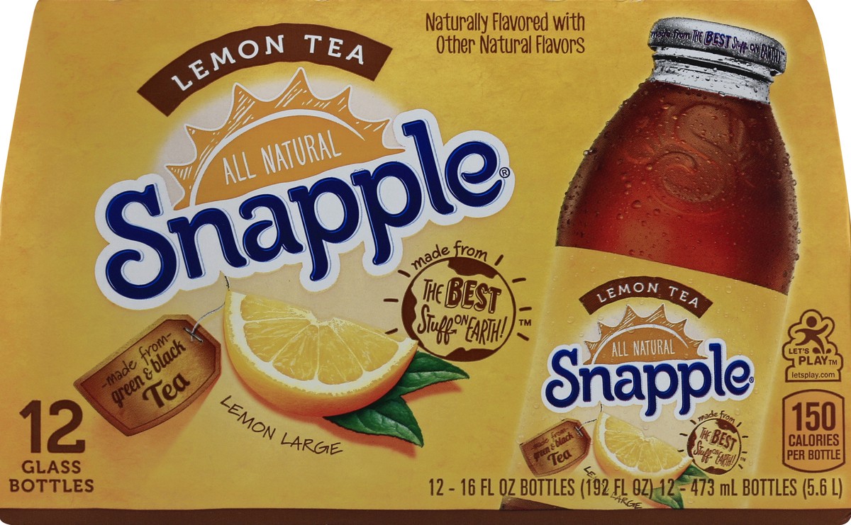 slide 5 of 6, Snapple Lemon Tea - 12 ct; 16 fl oz, 12 ct; 16 fl oz