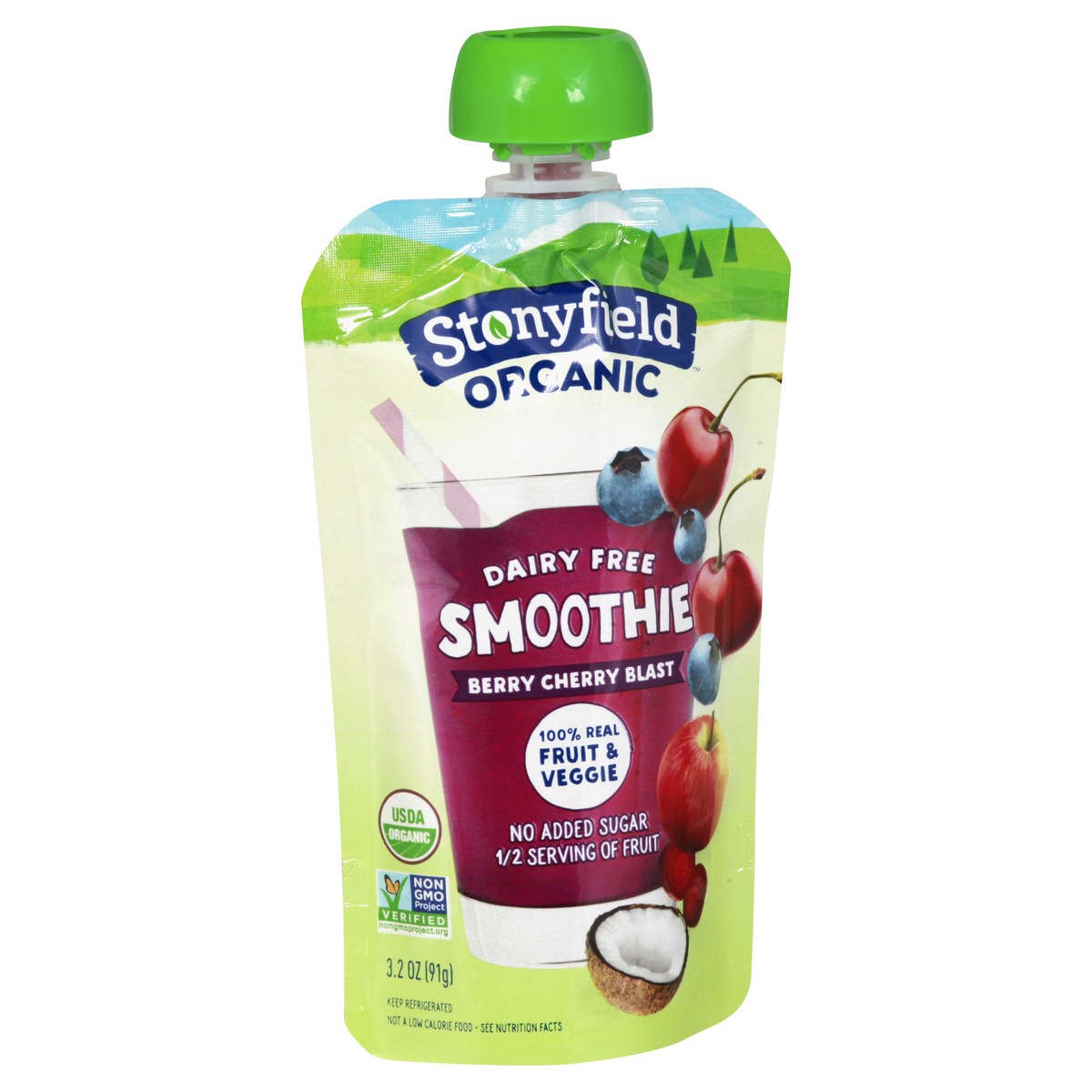 slide 2 of 10, Stonyfield Organic Dairy Free Smoothie, Berry Cherry Blast, 3.2 oz