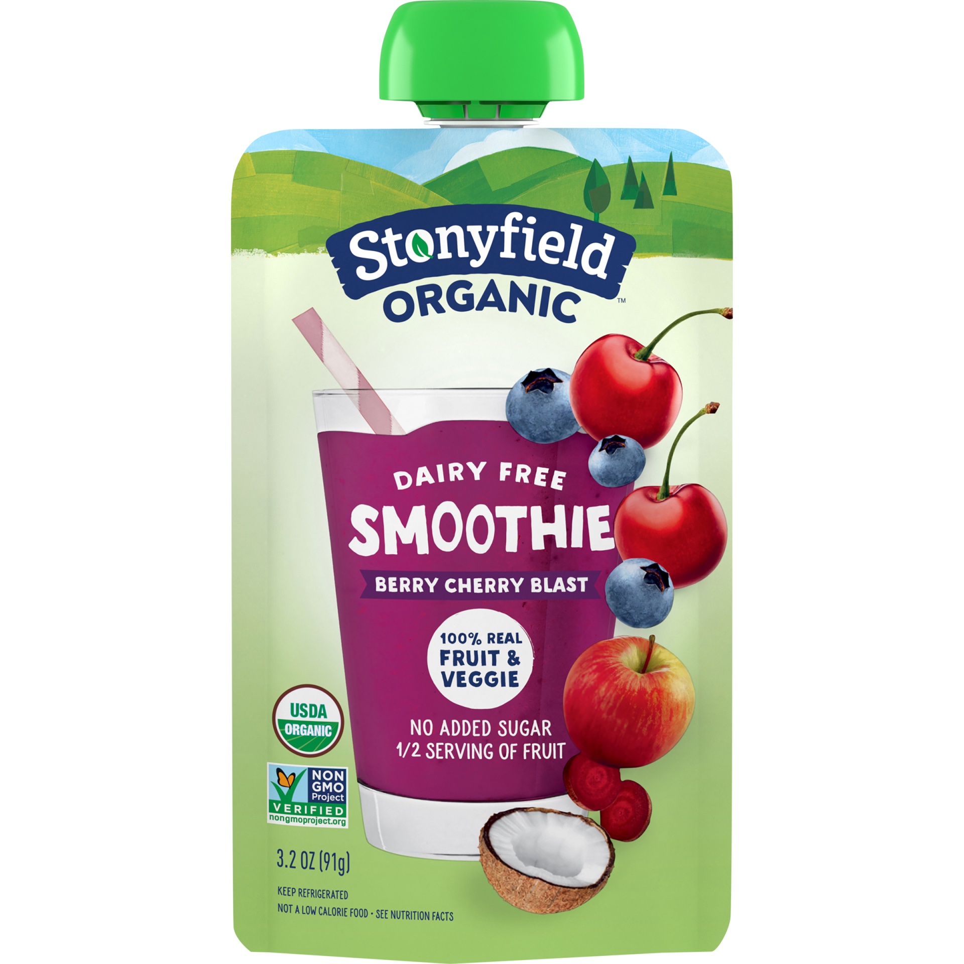 Stonyfield Organic Dairy Free Smoothie, Berry Cherry Blast 3.2 oz | Shipt