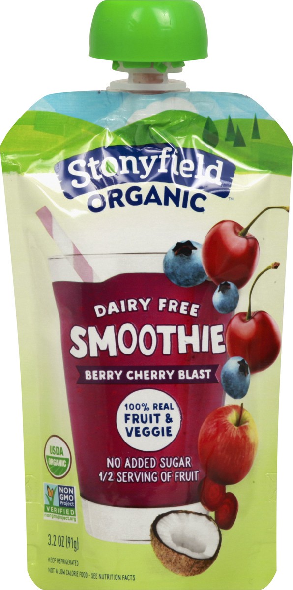 slide 9 of 10, Stonyfield Organic Dairy Free Smoothie, Berry Cherry Blast, 3.2 oz