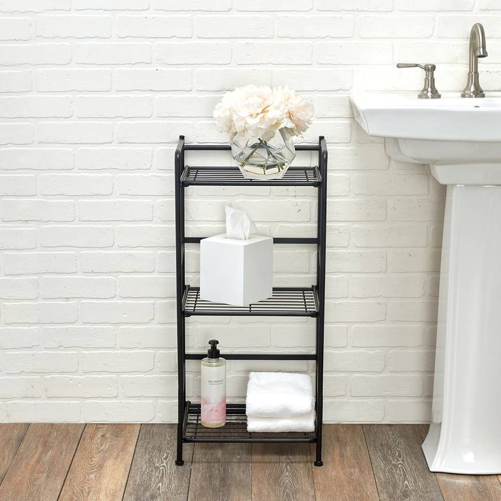 slide 3 of 3, FlipShelf 3 Shelf Narrow Black, 1 ct