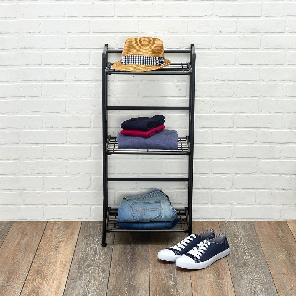 slide 2 of 3, FlipShelf 3 Shelf Narrow Black, 1 ct