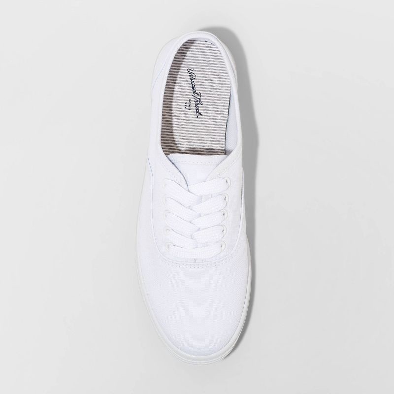 slide 3 of 3, Women's Lunea Lace-Up Sneakers - Universal Thread™ White 11: Canvas, Closed Round Toe, Non-Marking Sole, 1 ct