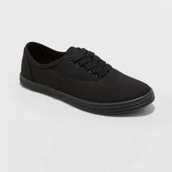 Women's Lunea Lace-Up Sneakers - Universal Thread™ Black 6: Canvas Low Top, Closed Round Toe, Medium Width, Spot Clean