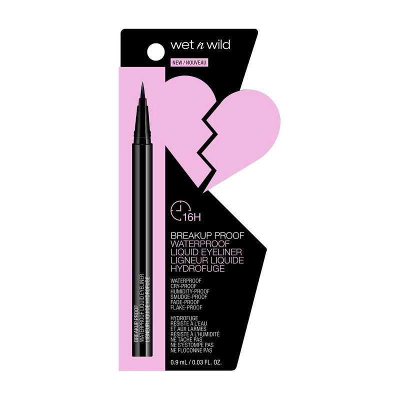 slide 5 of 7, Wet n Wild Megalast Breakup-Proof Liquid Eyeliner – Black - 0.03 fl oz, 0.03 fl oz