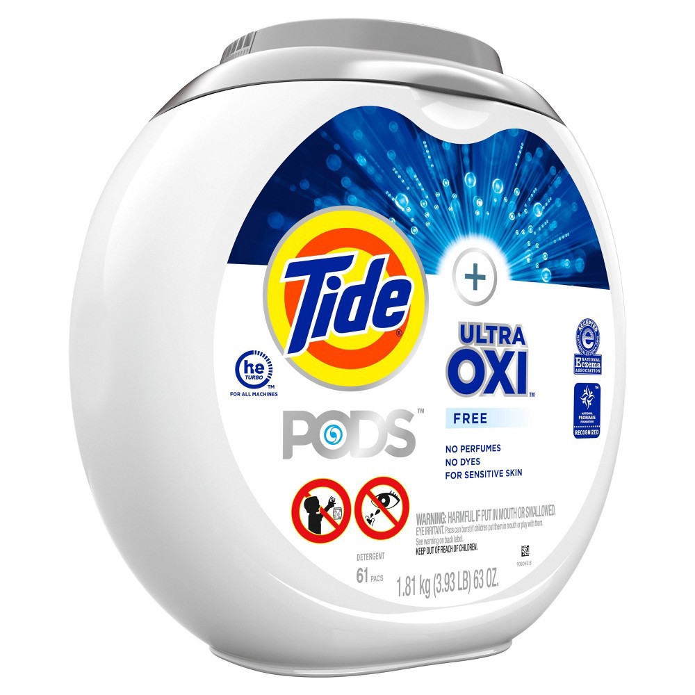 slide 2 of 12, Tide Pods Laundry Detergent Pacs with OxiFree - 61ct/63oz, 61 ct, 63 oz