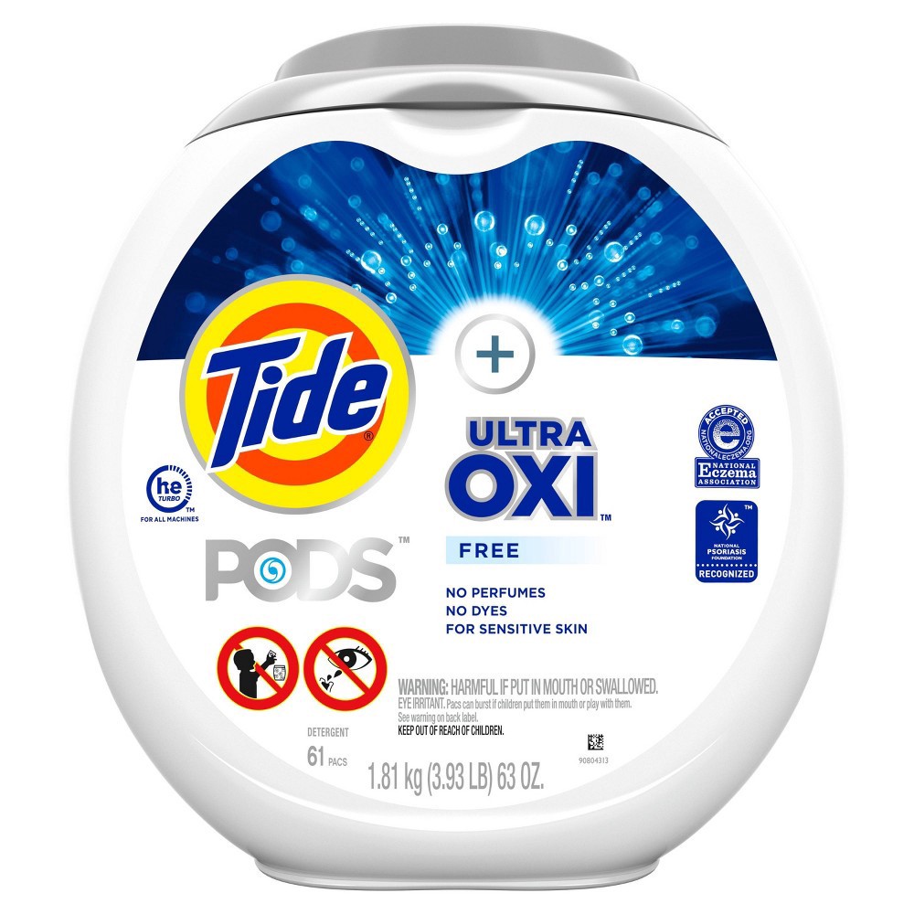 slide 6 of 12, Tide Pods Laundry Detergent Pacs with OxiFree - 61ct/63oz, 61 ct, 63 oz