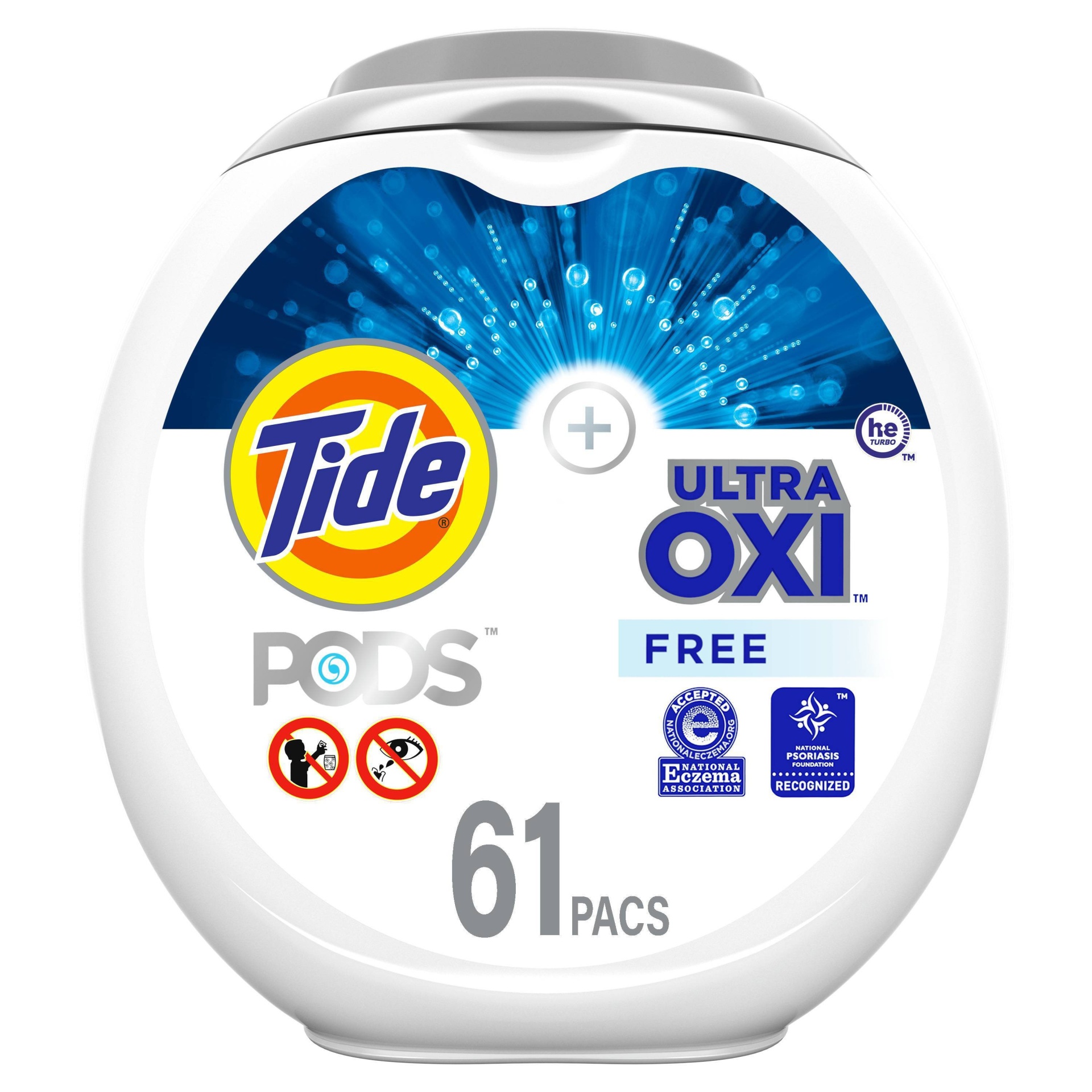 slide 1 of 12, Tide Pods Laundry Detergent Pacs with OxiFree - 61ct/63oz, 61 ct, 63 oz