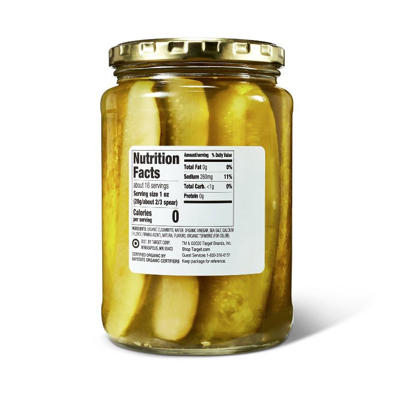 slide 2 of 3, Organic Kosher Dill Pickle Spears - 24 fl oz - Good & Gather™, 24 fl oz