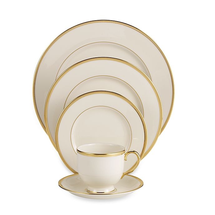 slide 1 of 1, Lenox Tuxedo Gold Place Setting, 5 ct