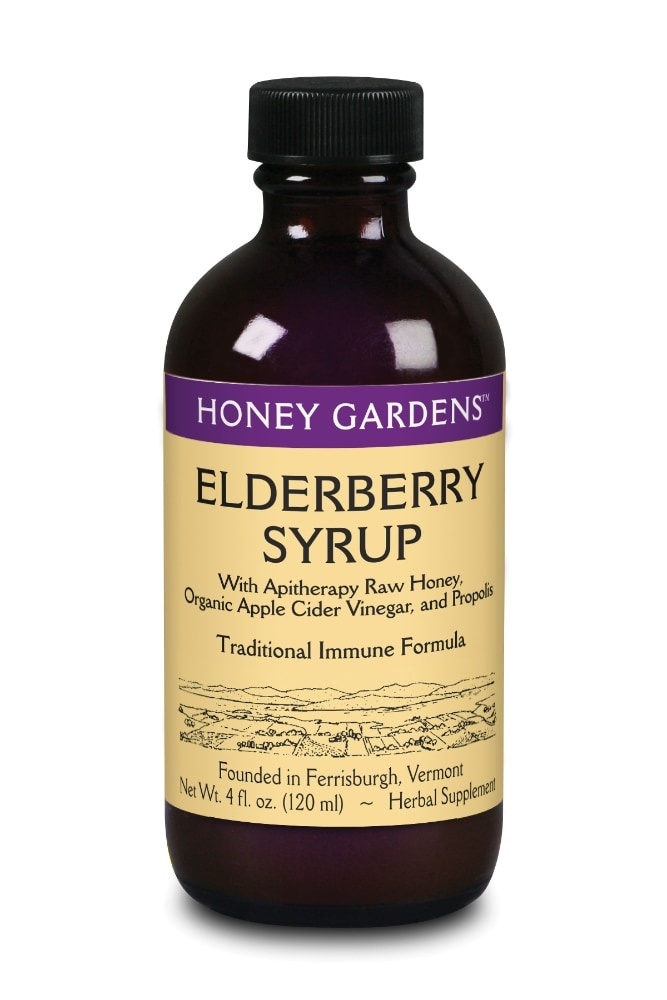 slide 1 of 1, Honey Gardens Elderberry Syrup Traditional Immune Formula, 4 fl oz