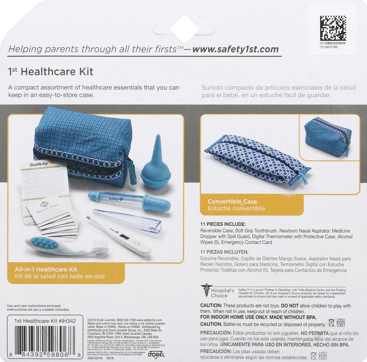 slide 9 of 10, Safety 1ˢᵗ 1st Healthcare Kit, Sea Stone Aqua, 1 ct