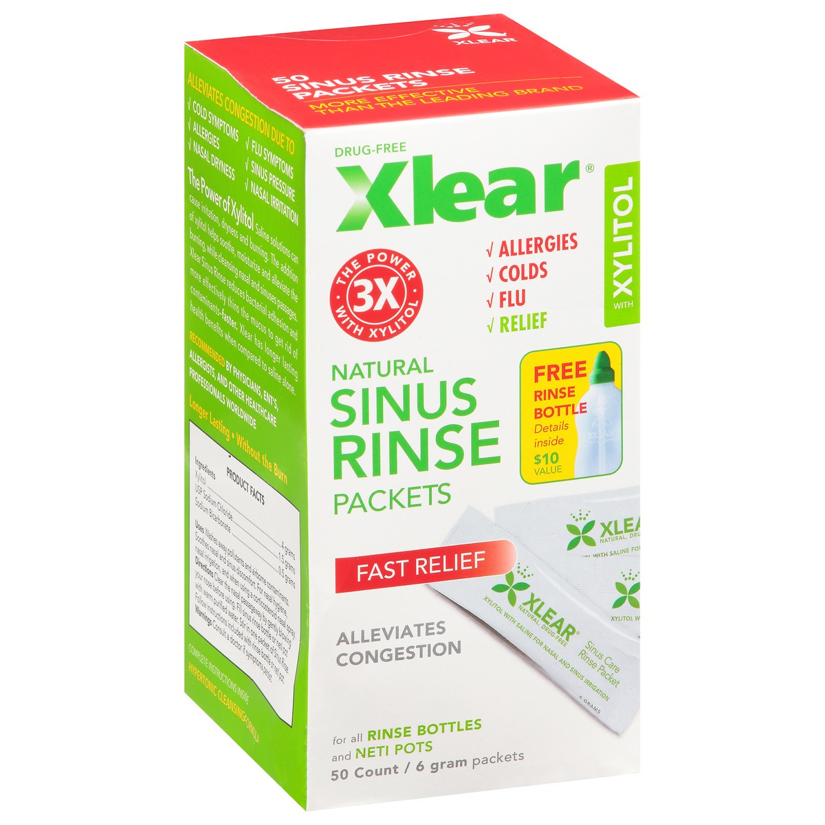 slide 2 of 9, Xlear Sinus Rinse 50-6 g Packets, 50 ct