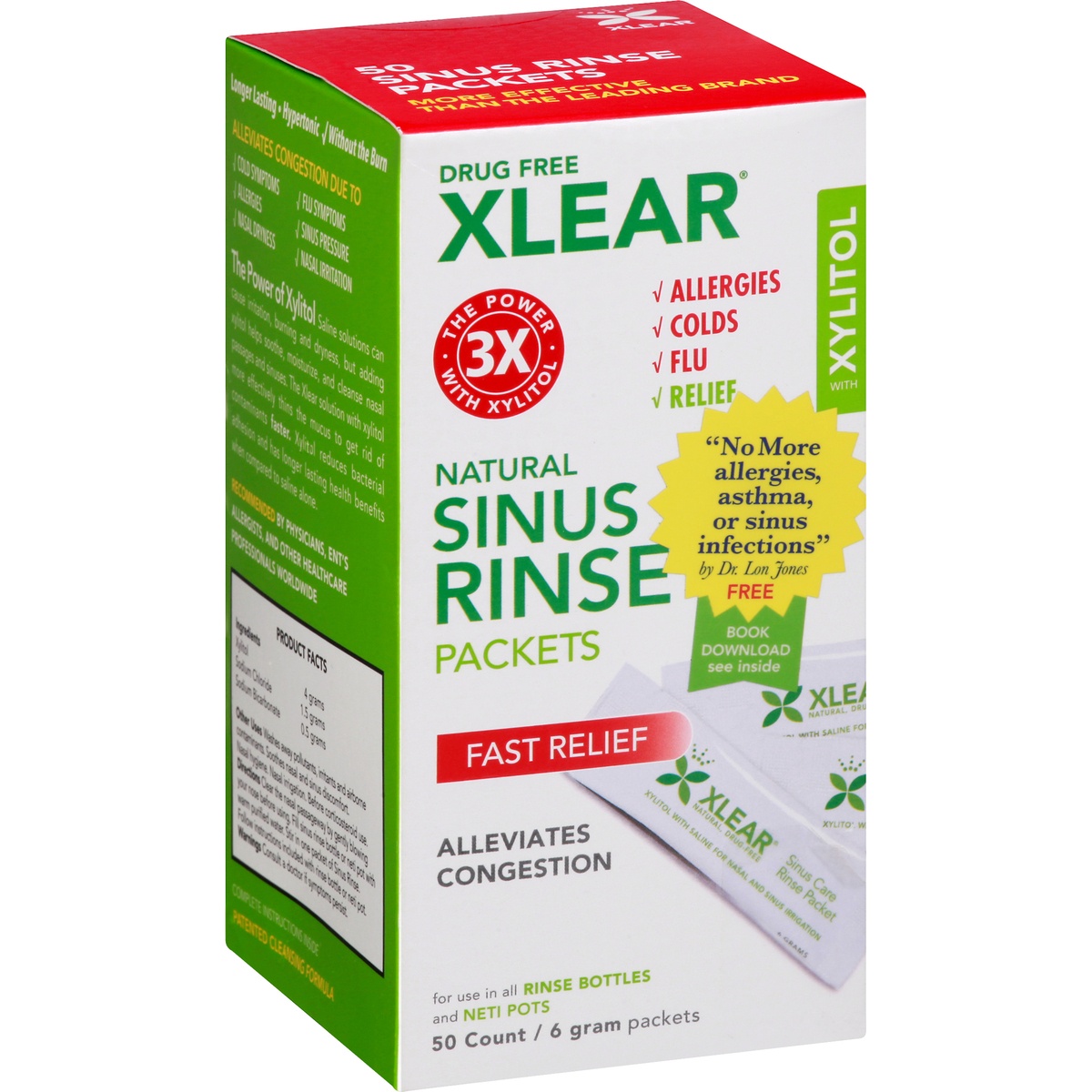 slide 2 of 9, Xlear Sinus Rinse Packets, 50 ct