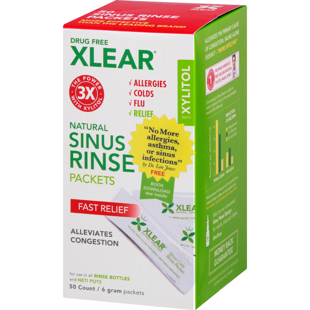 slide 3 of 9, Xlear Sinus Rinse Packets, 50 ct