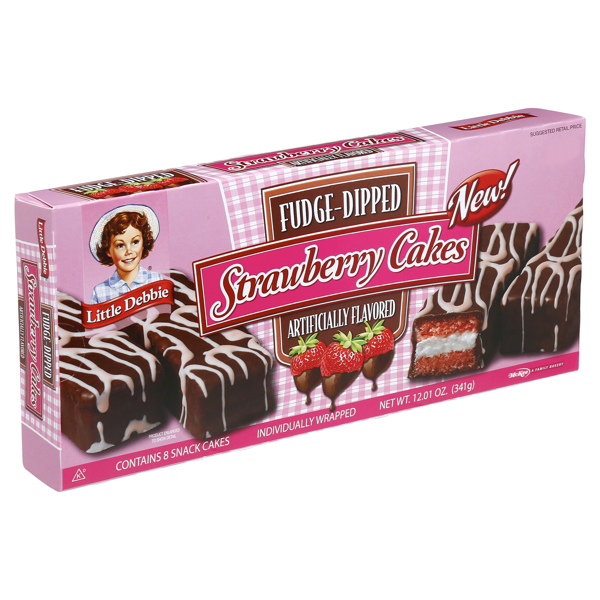 slide 6 of 7, Little Debbie Fudge Dipped Strawberry Cakes, 8 ct; 12.01 oz