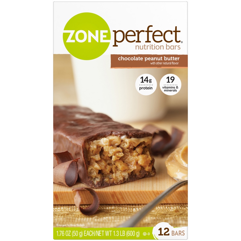 slide 1 of 1, Zone Perfect Zoneperfect Nutrition Bar Chocolate Peanut Butter Bars 1.76 Oz Bars, 1 ct