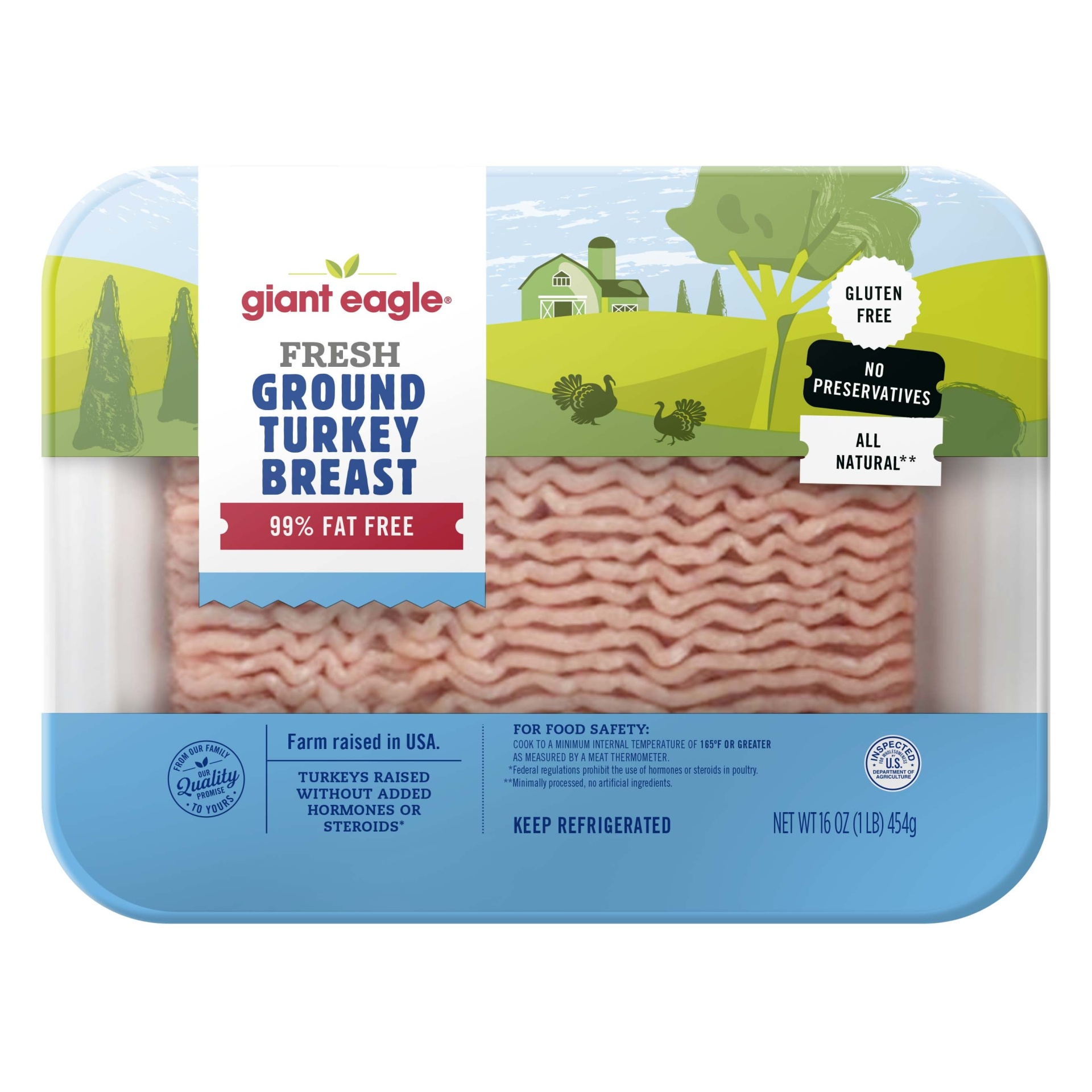 slide 1 of 1, Giant Eagle Turkey Ground Breast, 99% Lean, 1% Fat, 16 oz